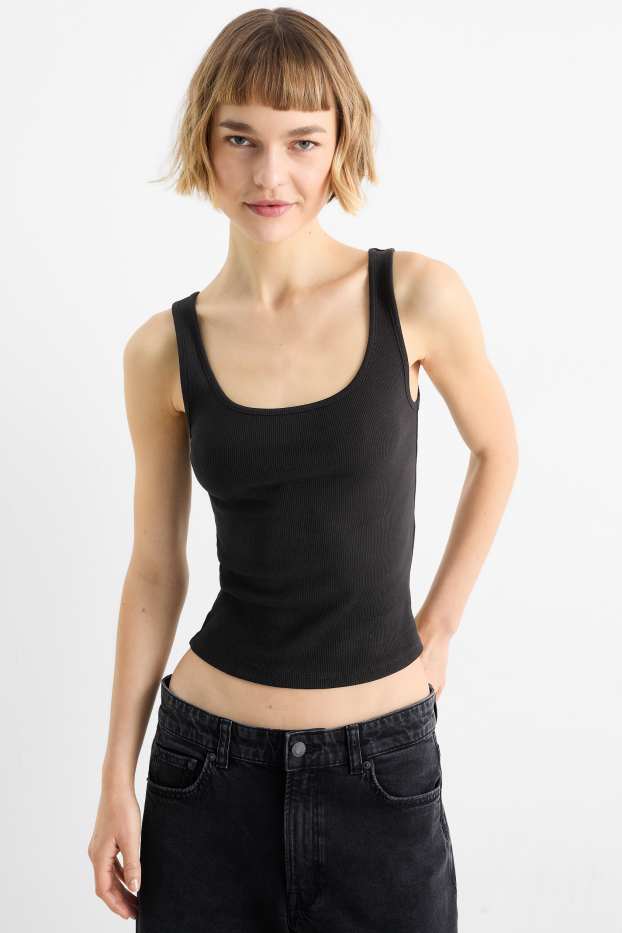 Dames - Korte top - zwart