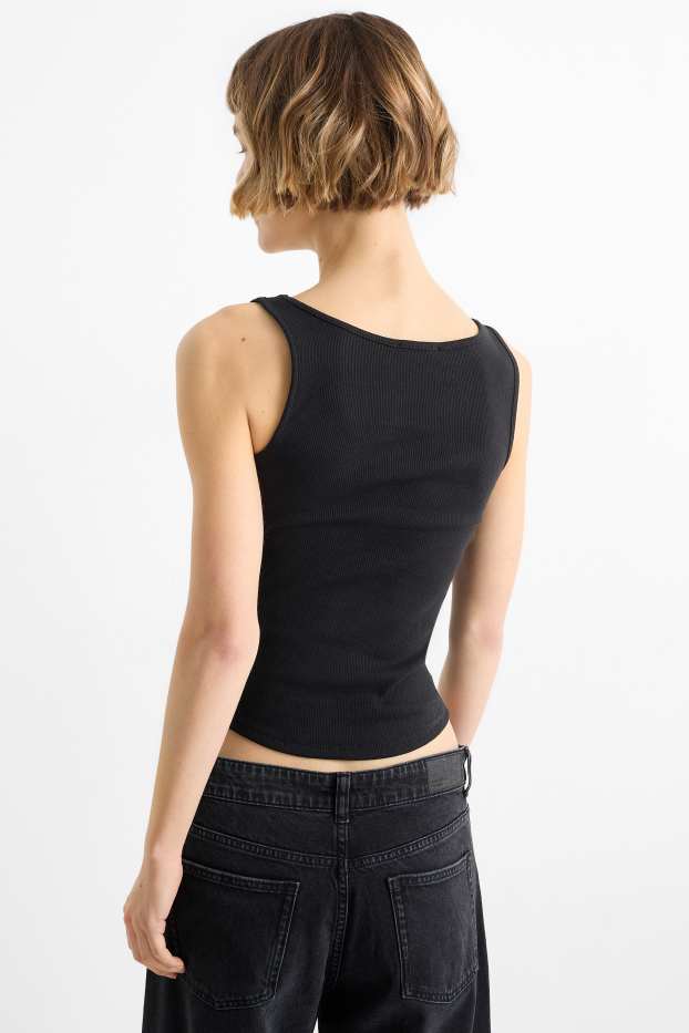 Dames - Korte top - zwart