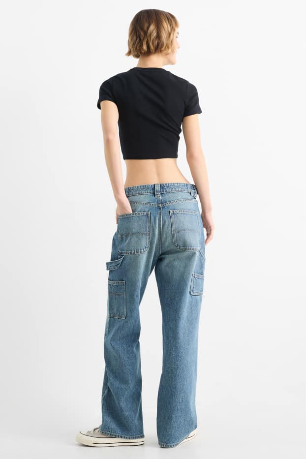 Kobiety - Baggy jeans - średni stan - dżins-niebieski