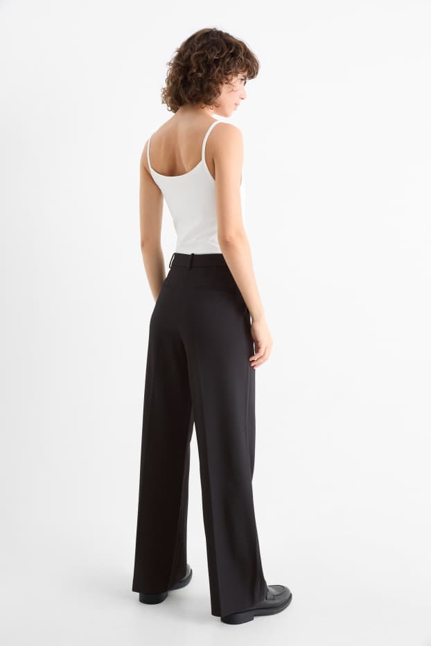 Damen - Business-Hose - High Waist - Straight Fit - schwarz