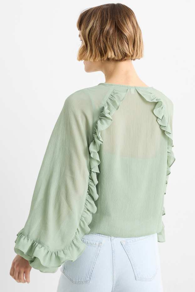 Women - Chiffon blouse - light green