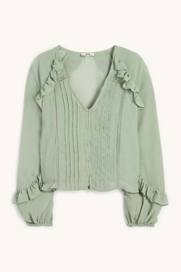Women - Chiffon blouse - light green