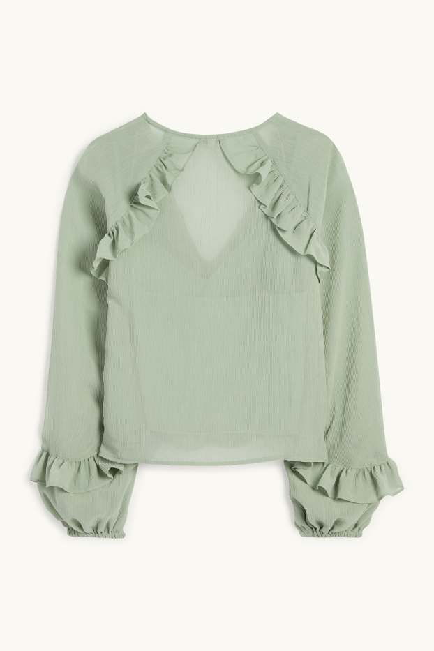 Women - Chiffon blouse - light green