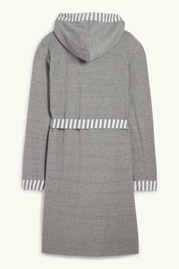 Dámské - Froté župan s kapucí - tmavošedá