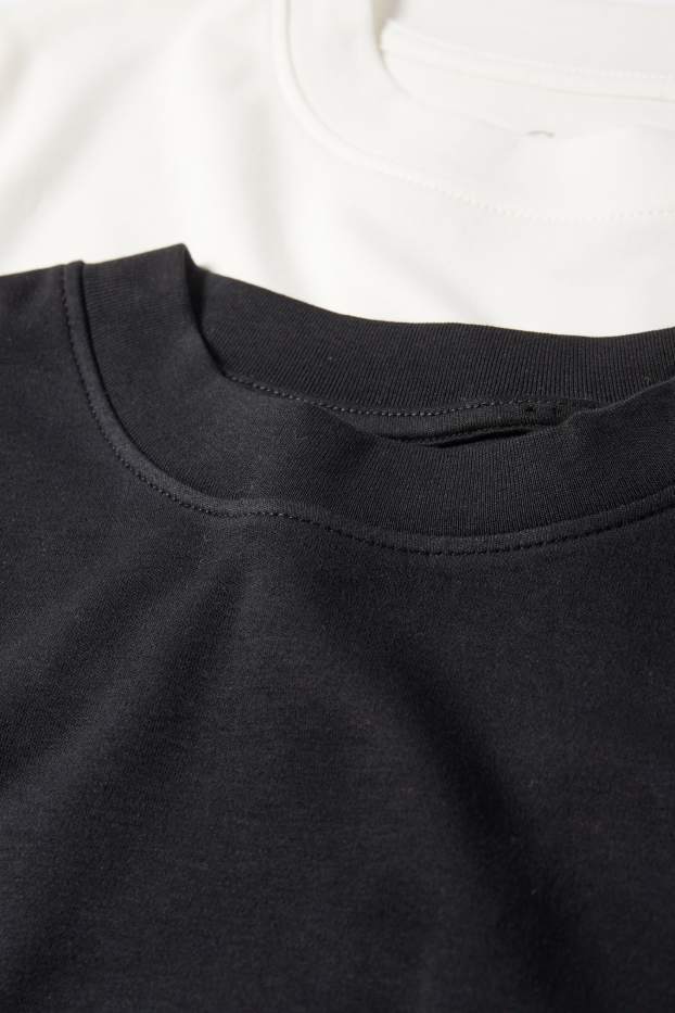 Dames - Set van 2 - T-shirt - zwart / wit