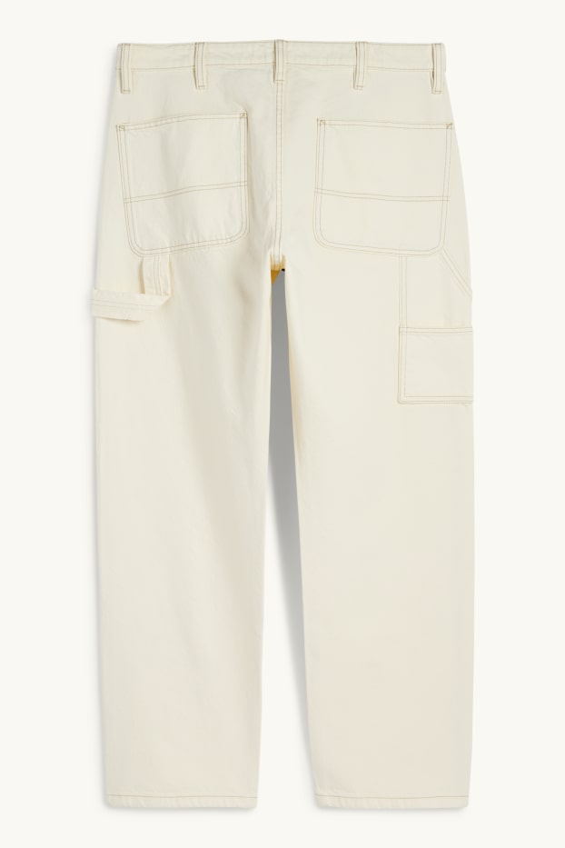 Heren - Relaxed jeans - licht beige