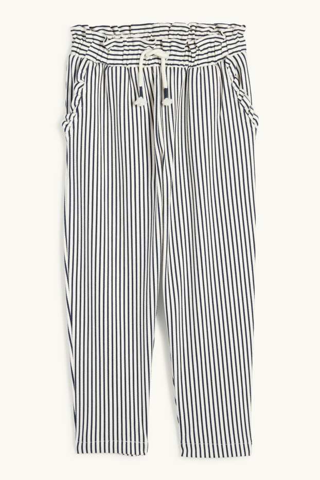 Enfants filles - Pantalon de toile - à rayures - bleu foncé / blanc crème
