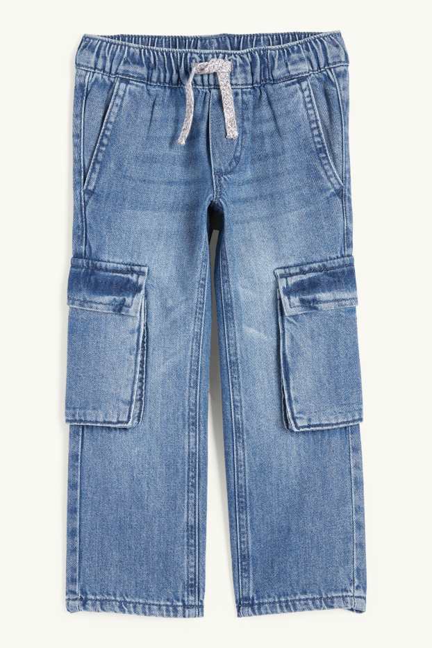 Copii - Băieți - Cargo jeans - denim-albastru