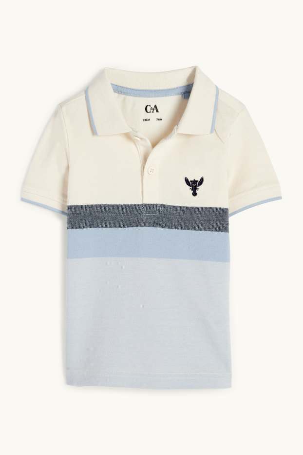 Enfants garçons - Polo - à rayures - blanc crème