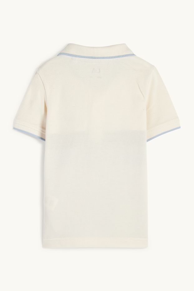 Enfants garçons - Polo - à rayures - blanc crème
