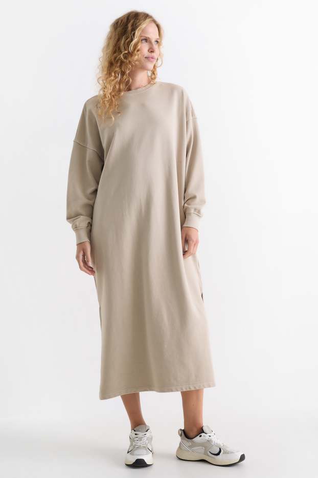 Donna - Vestito in felpa - beige