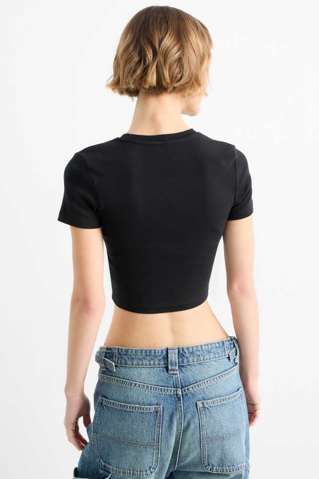 Femmes - T-shirt court - noir