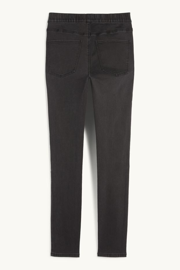Dámské - Džegíny - mid waist - skinny fit - džíny - tmavošedé