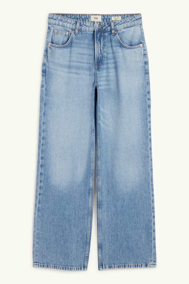 Women - Baggy jeans - mid-rise waist - denim-light blue