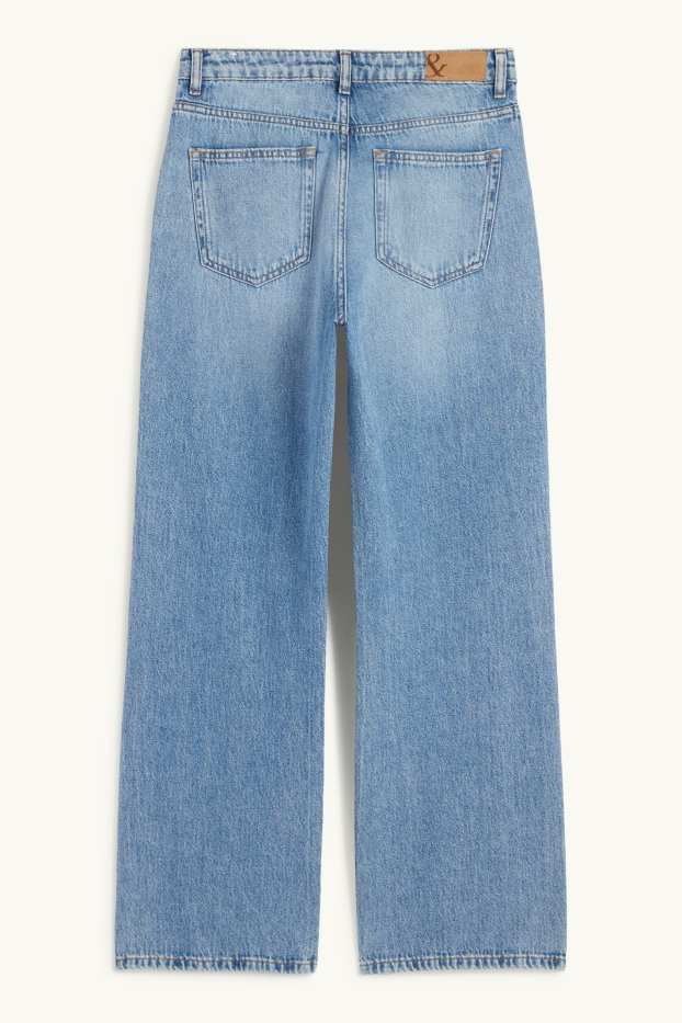 Women - Baggy jeans - mid-rise waist - denim-light blue