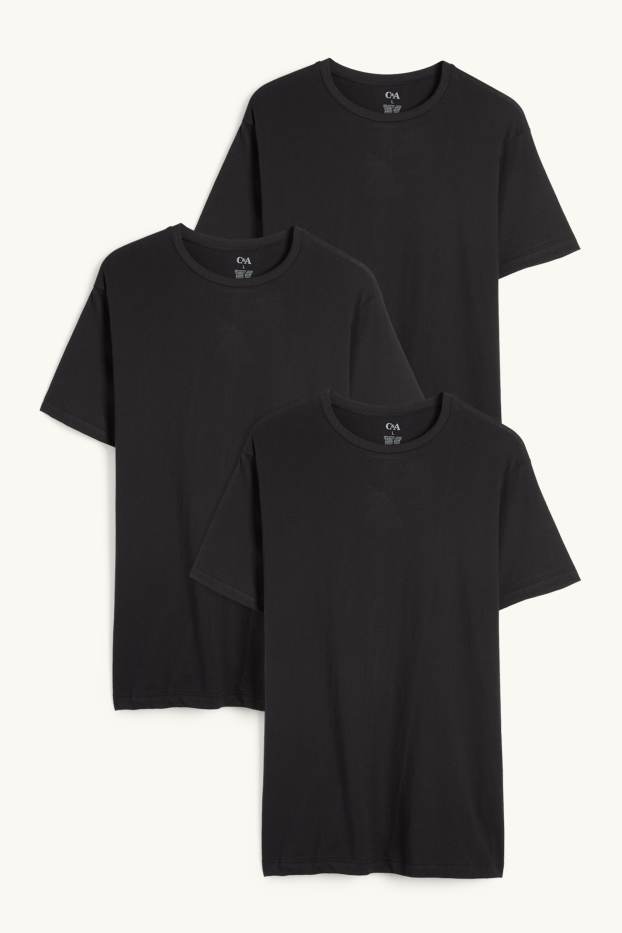 Uomo - Confezione da 3 - maglia intima - seamless - nero