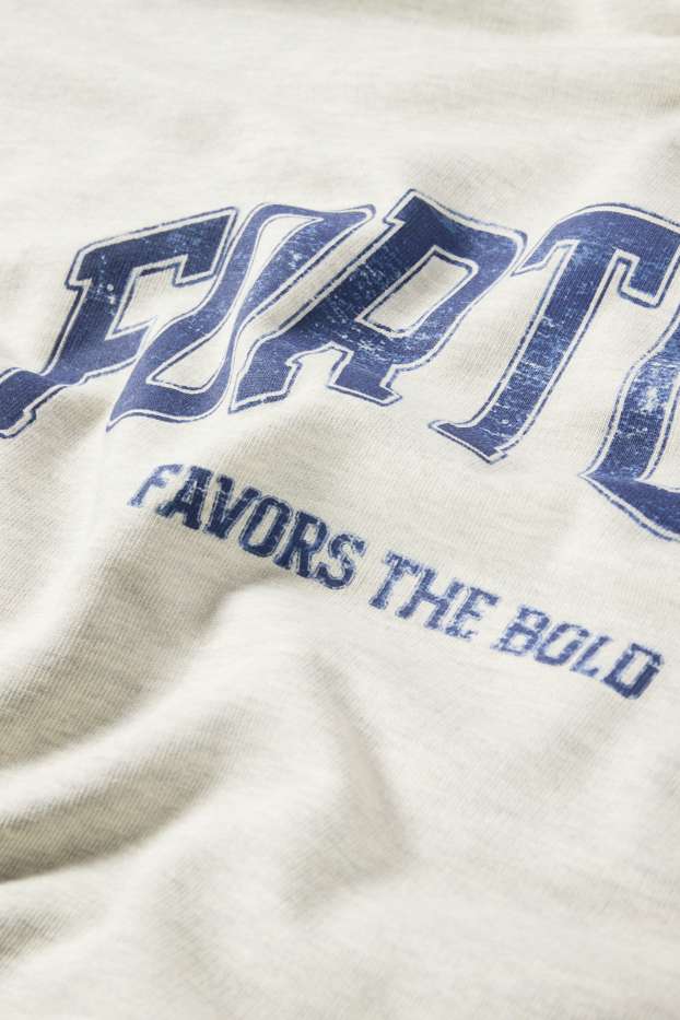 Home - Dessuadora amb caputxa - gris clar jaspiat