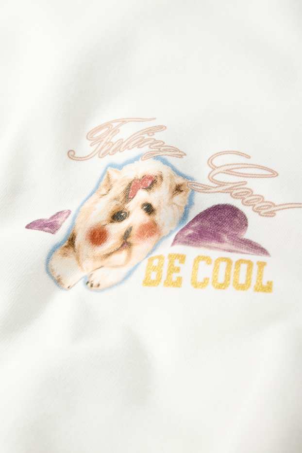 Kinder Mädchen - Hund, Katze und Hase - Hoodie - weiß