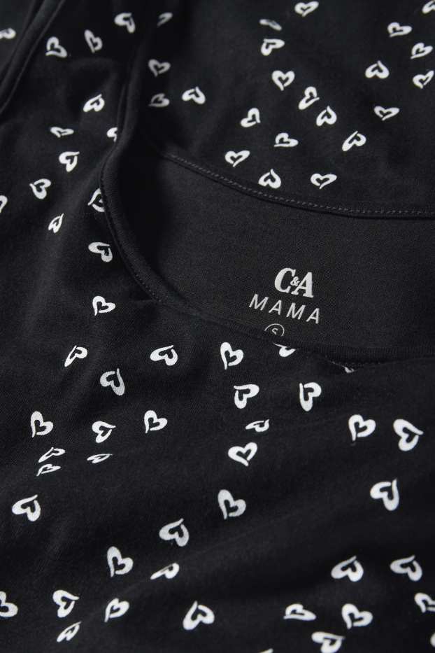 Dona - Conjunt - camisa de dormir i bata de maternitat - 2 peces - negre