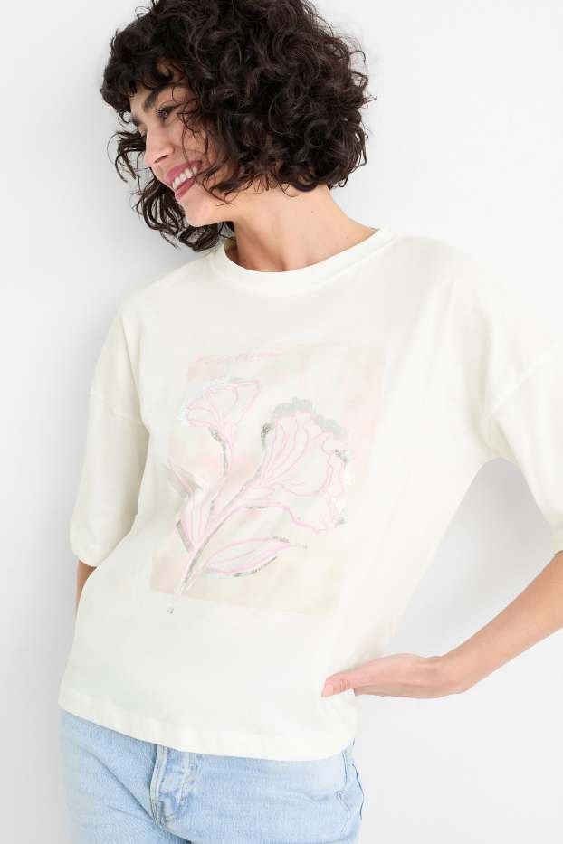 Women - T-shirt - cremewhite