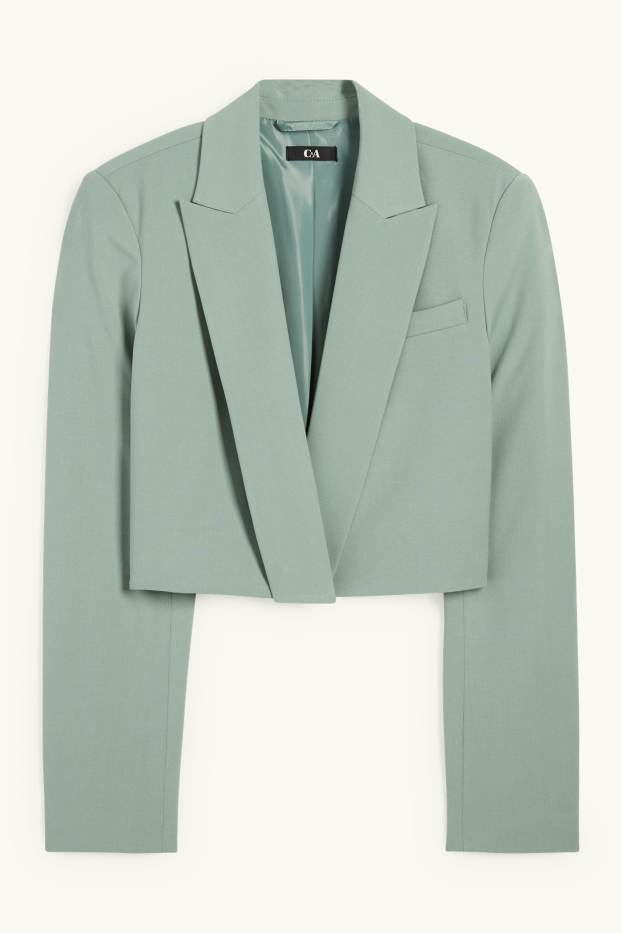 Femmes - Blazer court - relaxed fit - vert