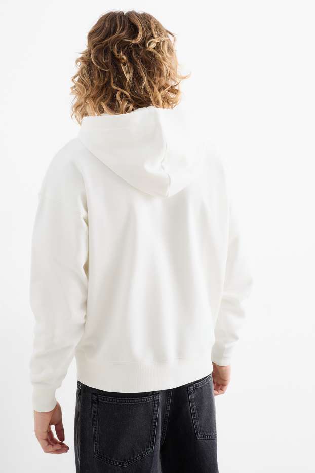 Hommes - Sweat à capuche oversize - blanc crème