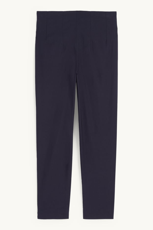 Dona - Pantalons de tela - high waist - slim fit - blau fosc