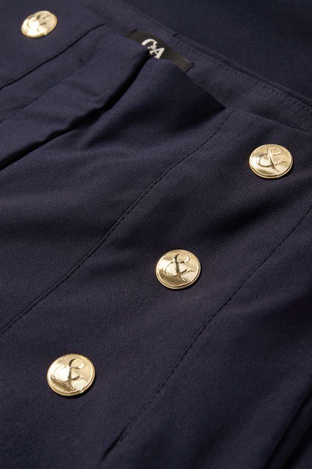 Dona - Pantalons de tela - high waist - slim fit - blau fosc