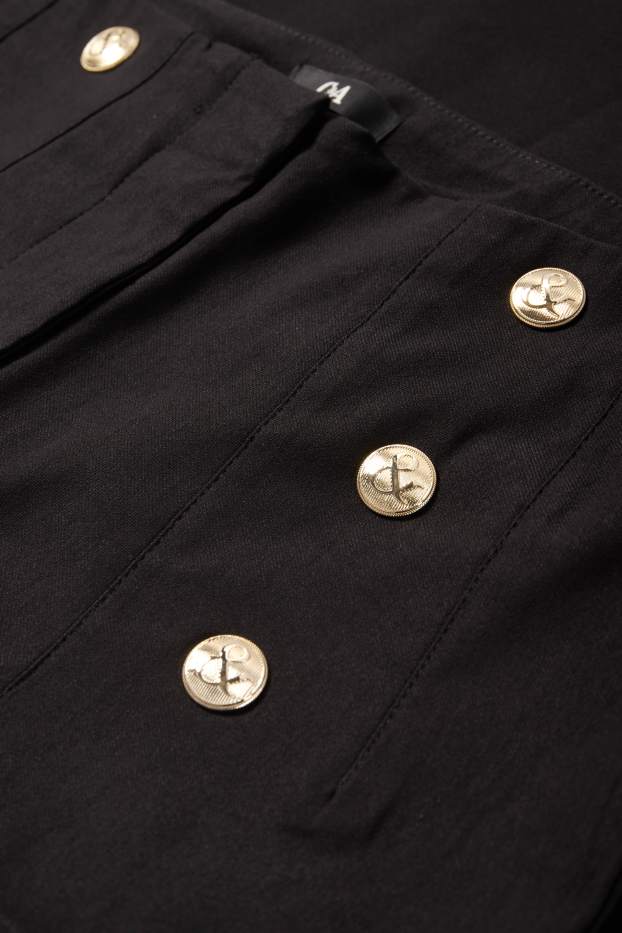 Dona - Pantalons de tela - high waist - slim fit - negre