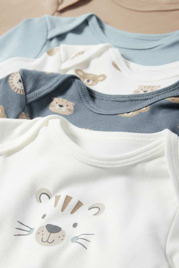 Baby Buben - Multipack 5er - Wildtiere - Baby-Body - weiß