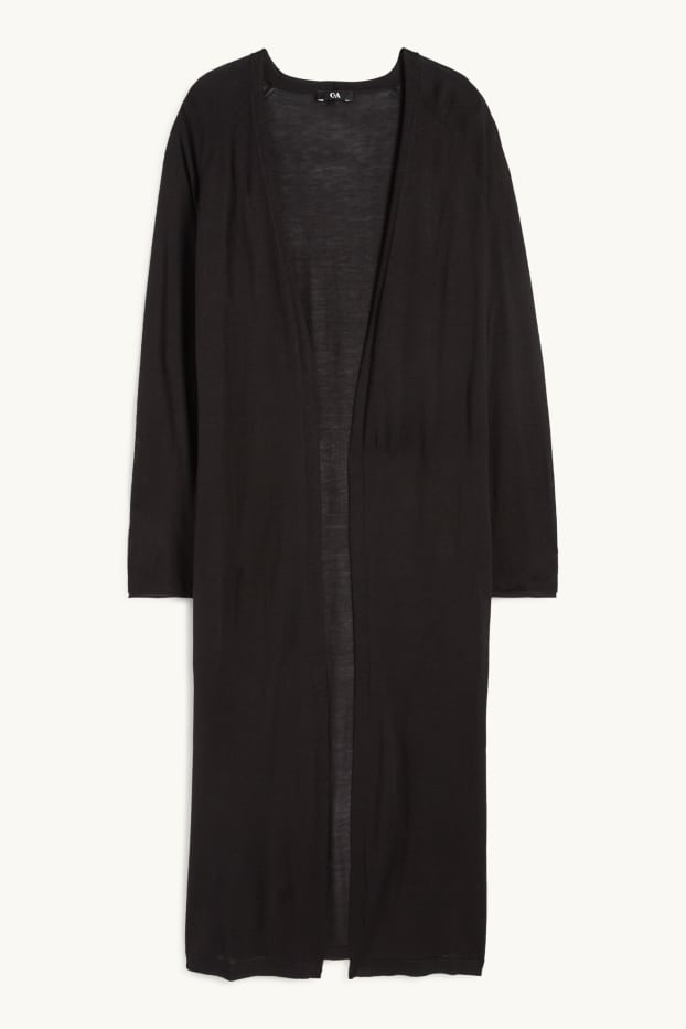 Femmes - Gilet long en maille - noir