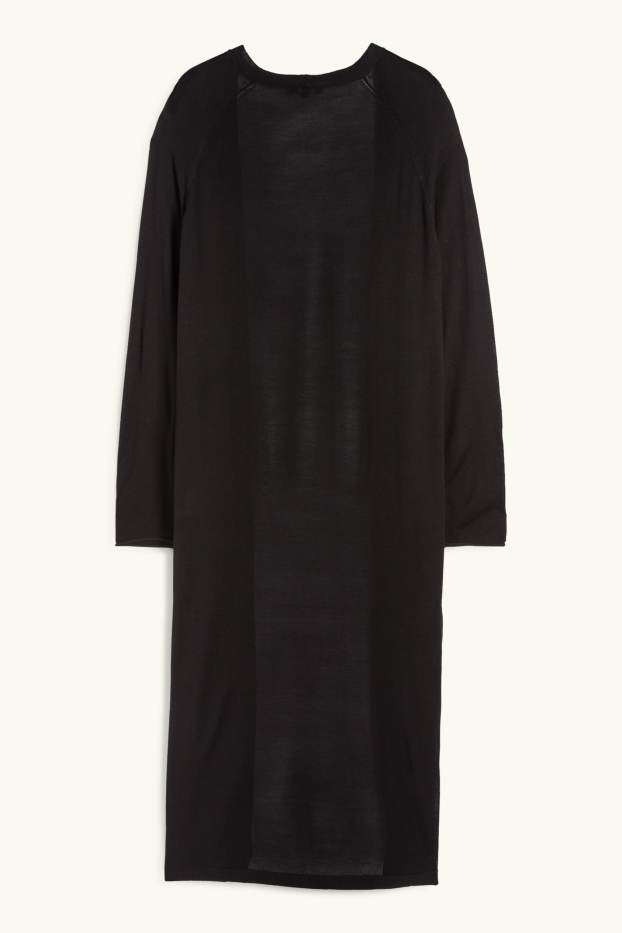 Femmes - Gilet long en maille - noir