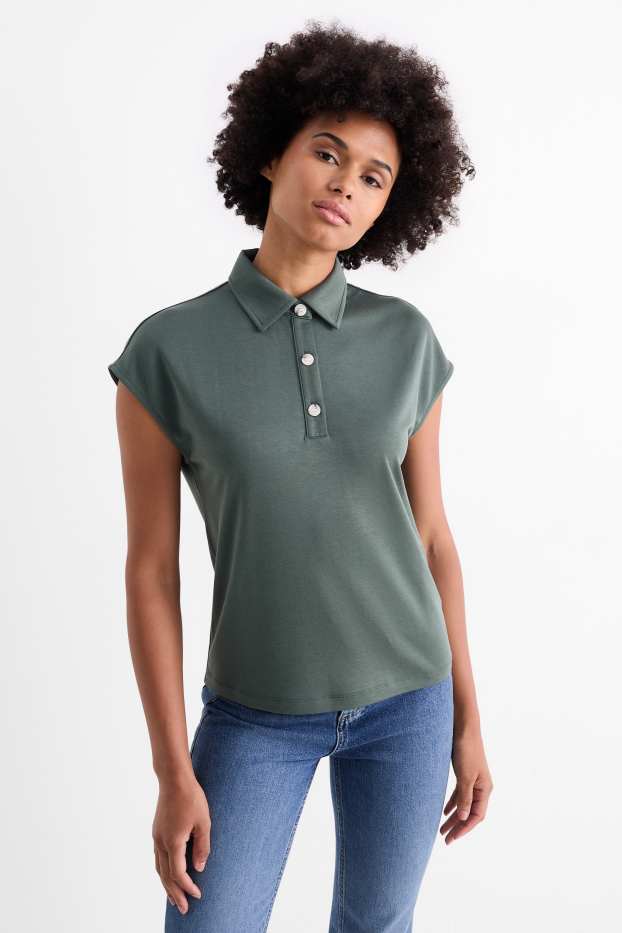 Femmes - Polo - vert foncé