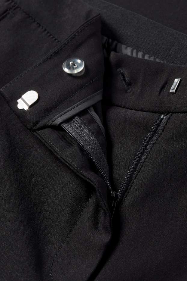 Women - Cloth trousers - mid-rise waist - slim fit - black