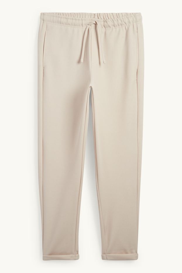 Bărbați - Pantaloni de trening - structurați - bej deschis