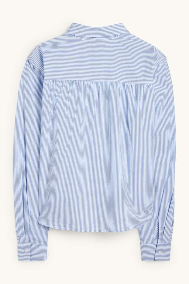 Dámské - Halenka - pruhovaná - světle modrá