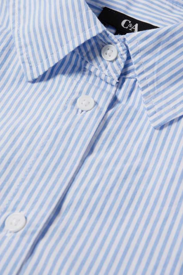 Dámské - Halenka - pruhovaná - světle modrá