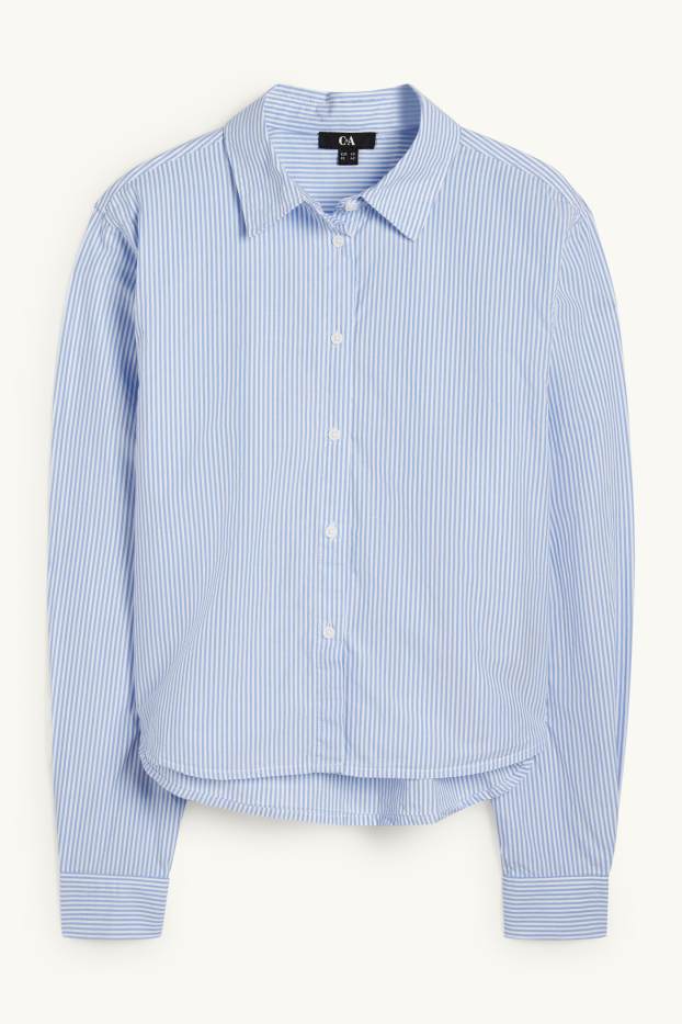 Dámské - Halenka - pruhovaná - světle modrá