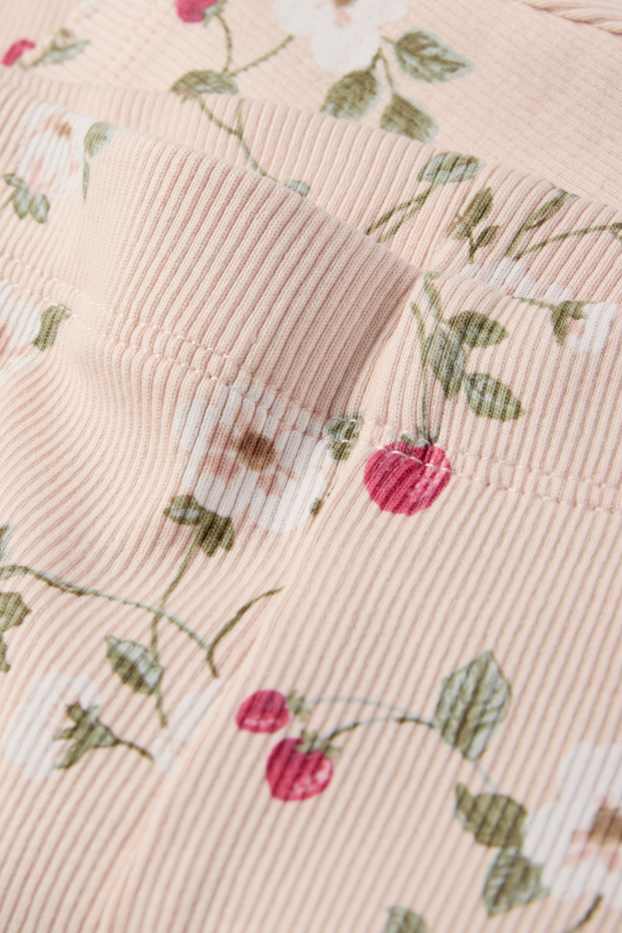 Neonate - Fragola - leggings per neonati - a coste - rosa