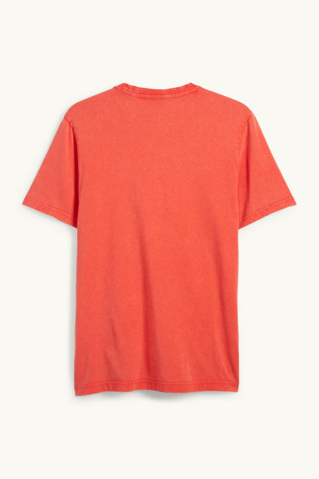Pánské - Tričko - regular fit  - tmavě oranžová