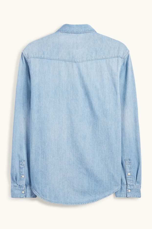Home - Camisa texana - regular fit - Kent - texà blau clar