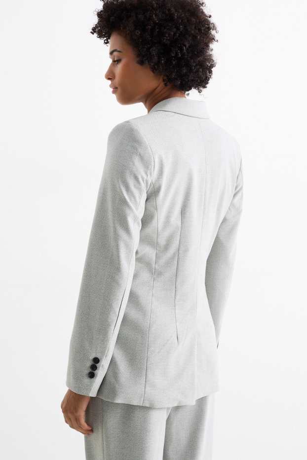 Women - Business blazer - regular fit - light gray-melange