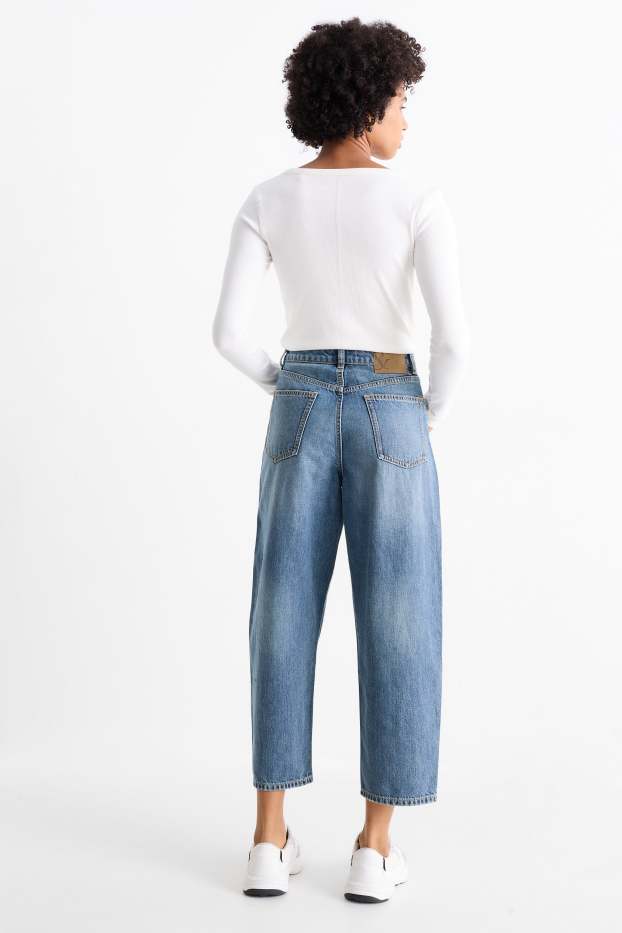 Dona - Barrel jeans - mid waist - texà blau