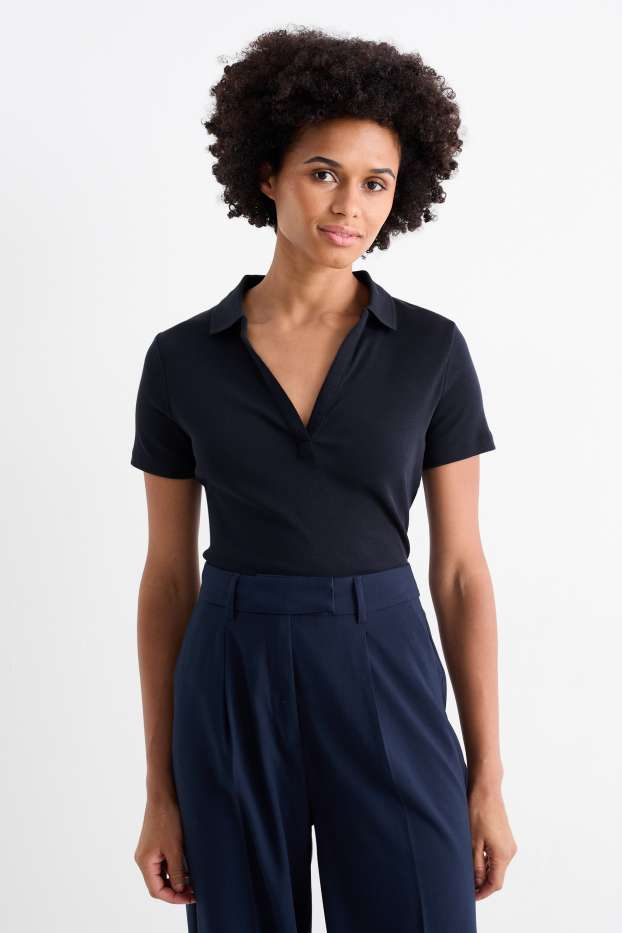 Femmes - Polo - bleu foncé