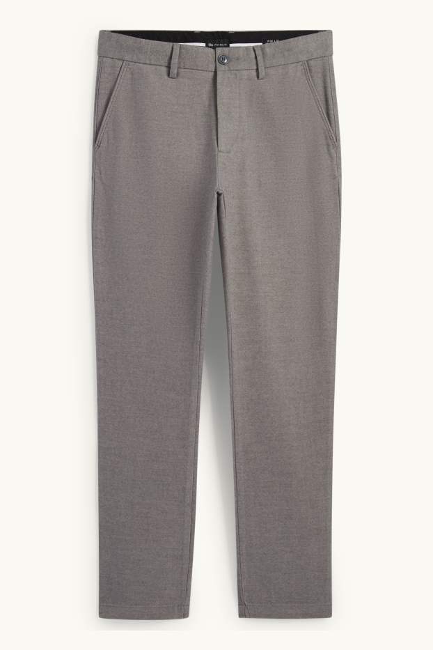 Pánské - Kalhoty chino - slim fit - šedá