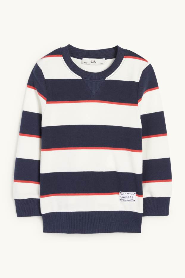 Kinderen: jongens - Longsleeve - gestreept - donkerblauw