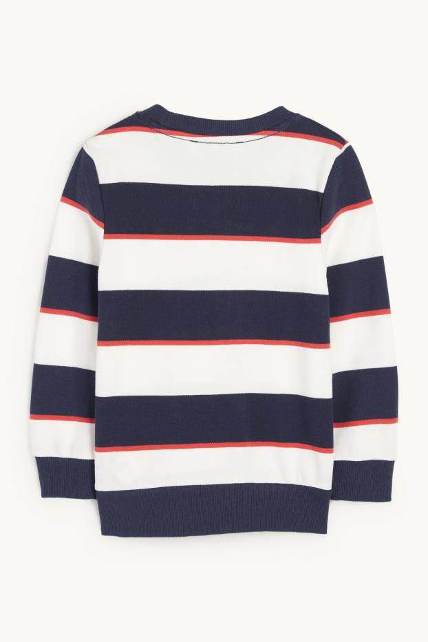 Kinderen: jongens - Longsleeve - gestreept - donkerblauw