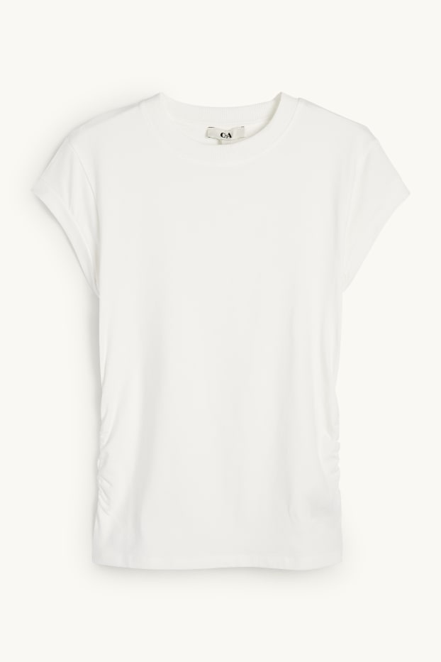 Damen - T-Shirt - cremeweiss
