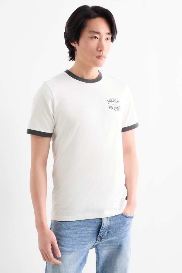 Men - T-shirt - regular fit - cremewhite