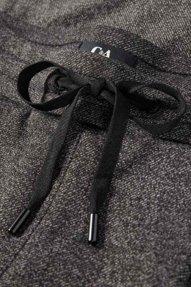 Damen - Stoffhose - Mid Waist - Tapered Fit - grau-braun